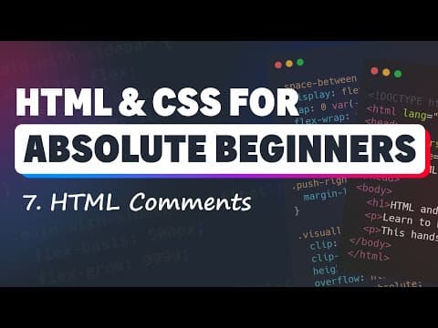 HTML & CSS for Absolute Beginners: HTML Comments