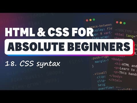 HTML & CSS for Absolute Beginners: CSS syntax / formatting CSS