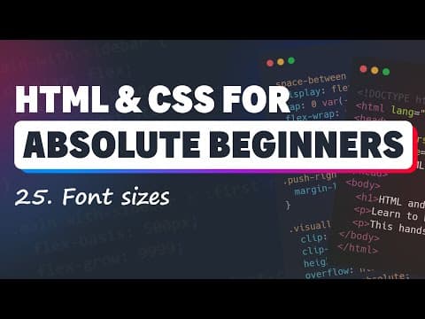 HTML & CSS for Absolute Beginners: Font sizes