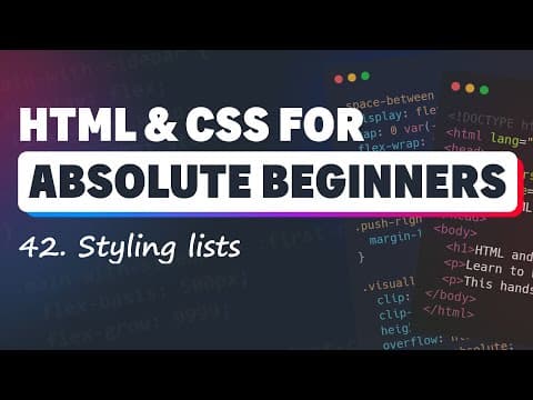 HTML & CSS for Absolute Beginners: Styling lists