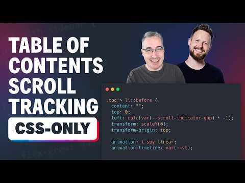 Pure CSS Scroll Spy Table of contents - No JavaScript Required!