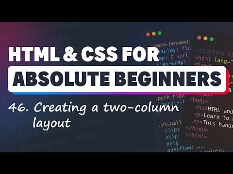 HTML & CSS for Absolute Beginners: Creating a two-column layout